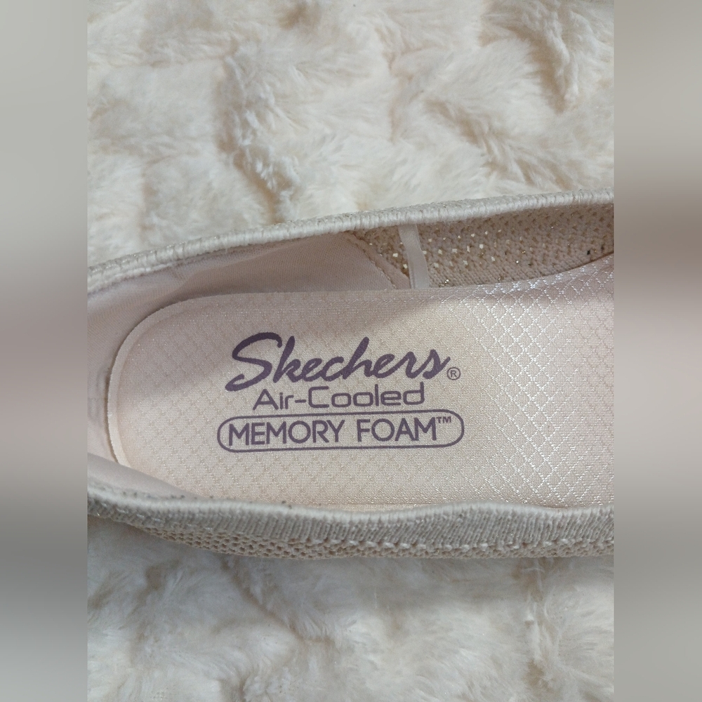 Skechers Womens Cleo Sawdust Real Living Slip On Wedge Heel Natural Size 8 - Picture 10 of 11